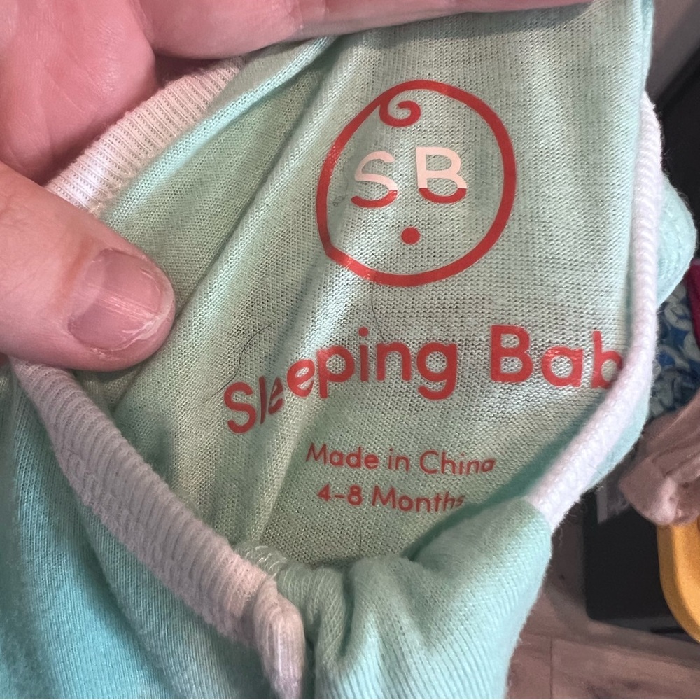 Sleeping Baby Zipadee Mint Green Transitional Sleep Sack Size Small 4-8months - Picture 6 of 8